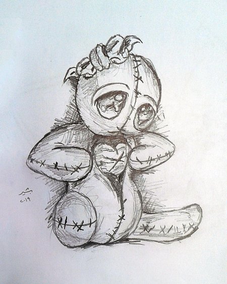 Кукла вуду карандашом