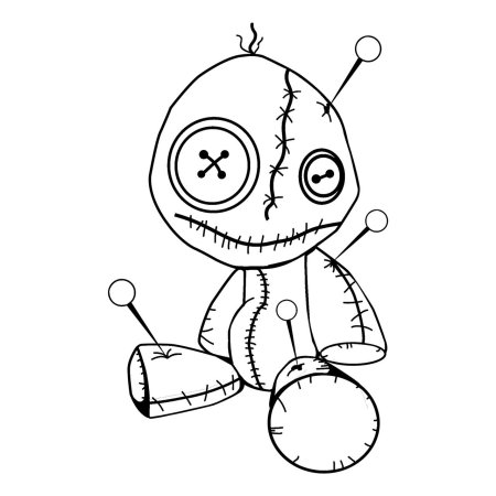 Кукла вуду раскраска