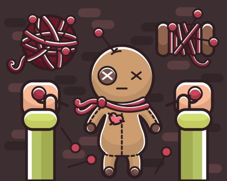 Кукла вуду вектор