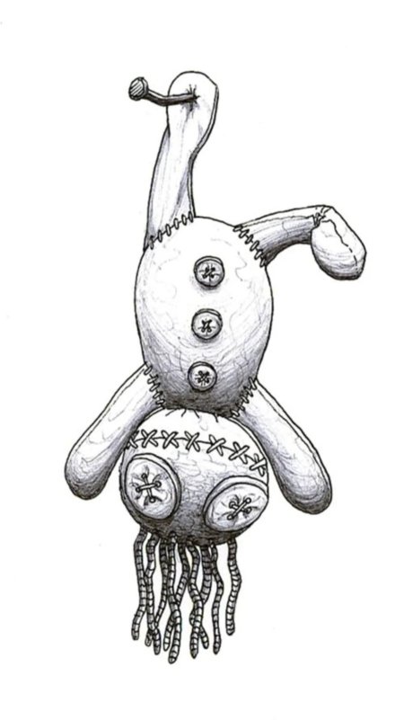 Кукла вуду тату эскиз