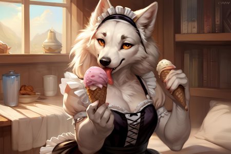 Фурри служанка