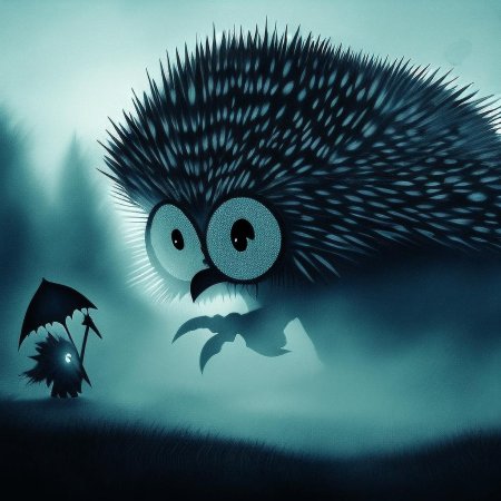 Картина ежик в тумане