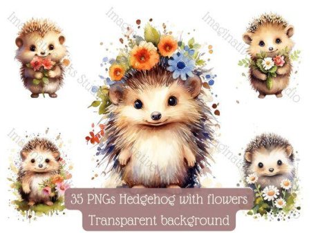 Ежик с цветами