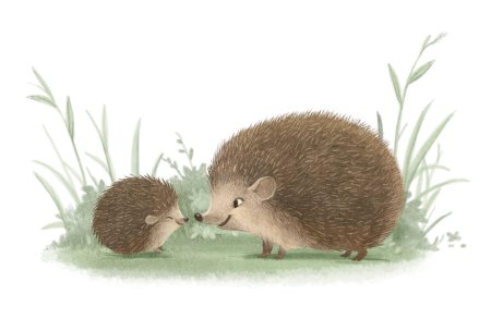 Ежик с ежатами