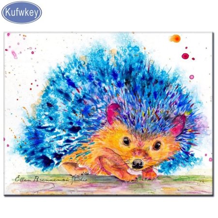 Ежик акварель