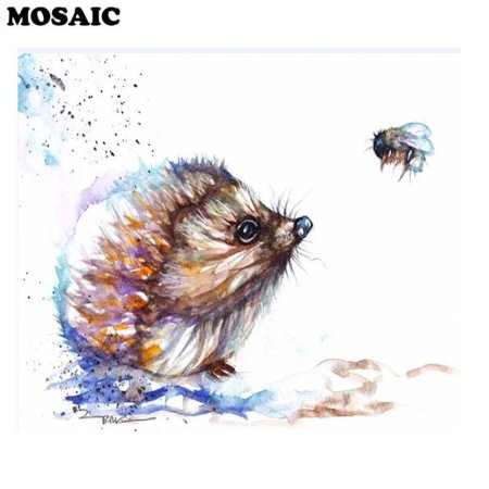 Ежик акварель