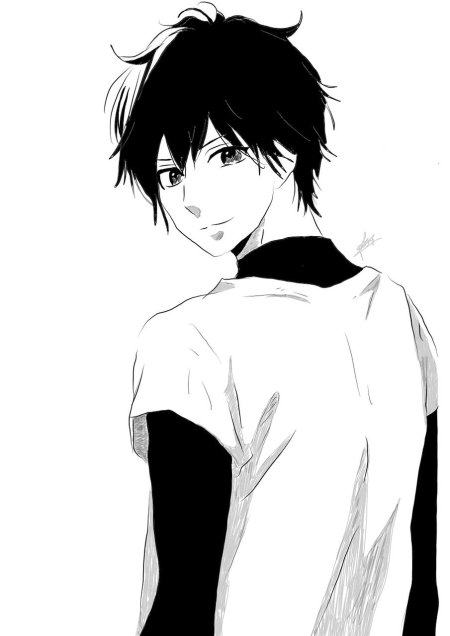 Аниме мальчики черно белые
