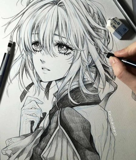 Вайолет эвергарден аниме скетч