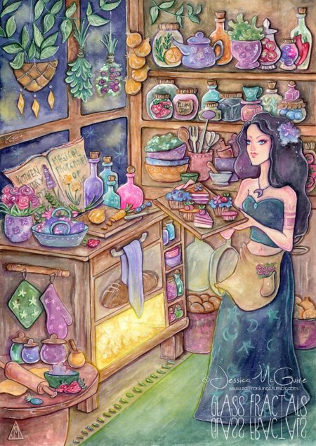 Ведьма зельеварение иллюстрация