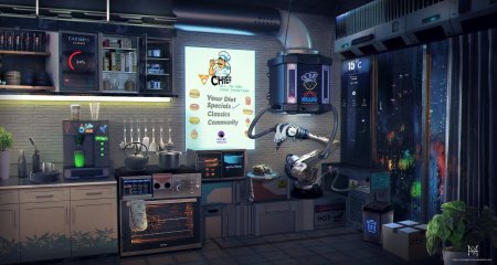 Кухня в стиле киберпанк