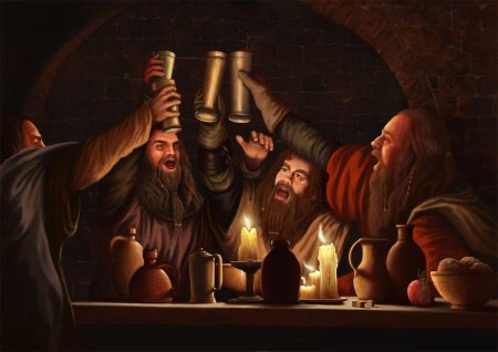 Гном дворф пируют