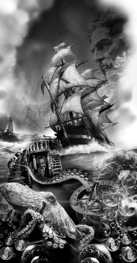 Эскиз тату корабль