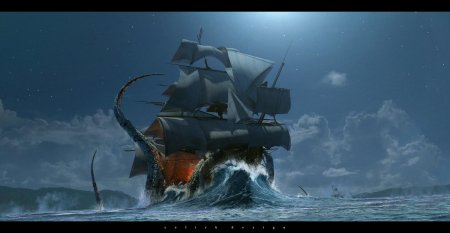 Галеон корабль фэнтези арт