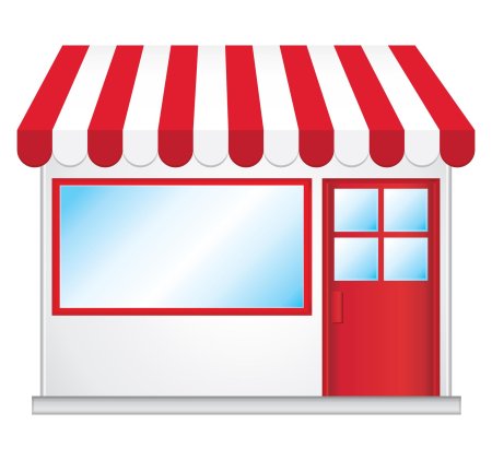 Торговый павильон на белом фоне