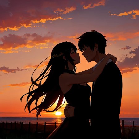 Пара на закате
