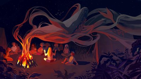 Костер иллюстрация