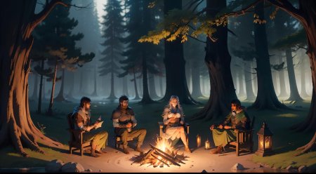 Костер в лесу