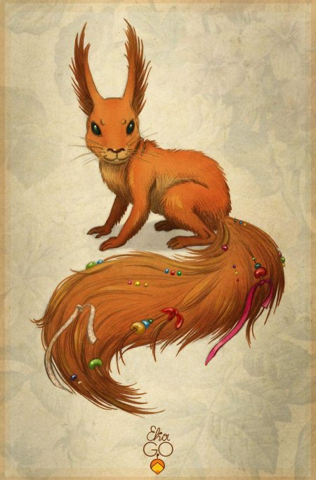 Девочка белка арт