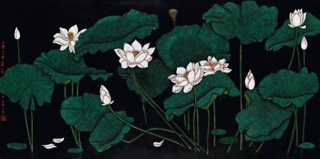 Китайская живопись лотосы кувшинки