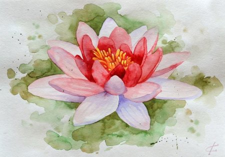 Лотос акварель
