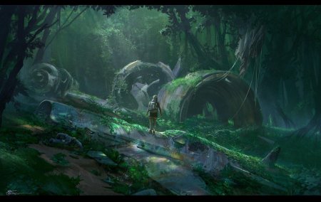 Развалины в лесу арт