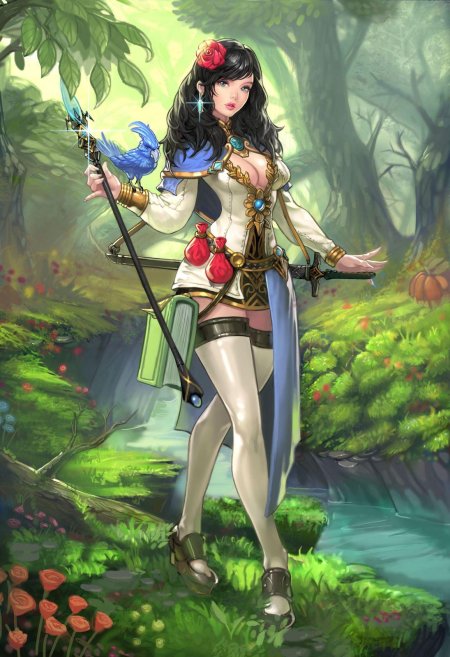 Девушка с посохом