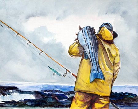 Рыбак иллюстрация