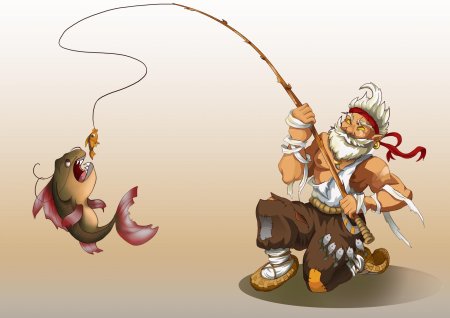 Рыбак иллюстрация