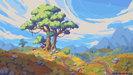 Пиксель арт горы