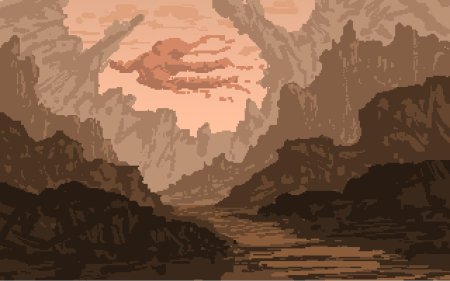 Пейзаж в стиле пиксель арт