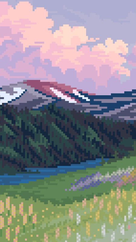 Пейзаж пиксель арт