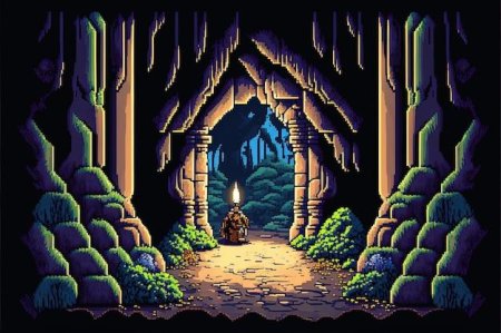 Пещера пиксель арт