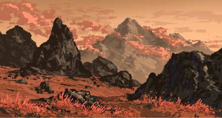 Пиксель арт пейзаж