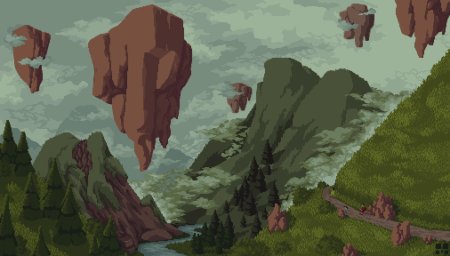 Пиксель арт пейзаж