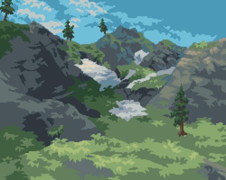 Пиксель арт горы