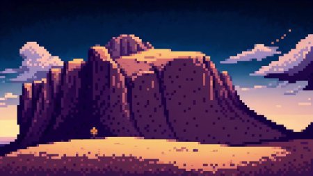 Горы пиксель арт