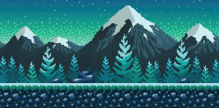 Пиксельный горы