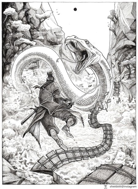 Змея из секиро арт