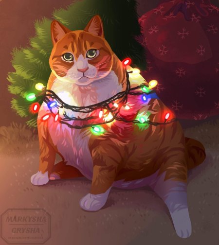 Котики новогодние