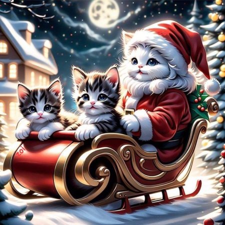 Кошка новогодняя