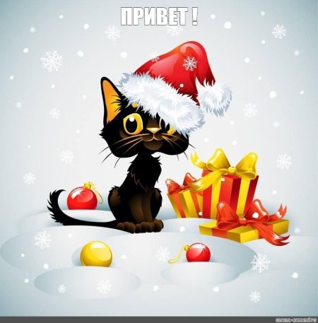 Новогодние коты рисунки