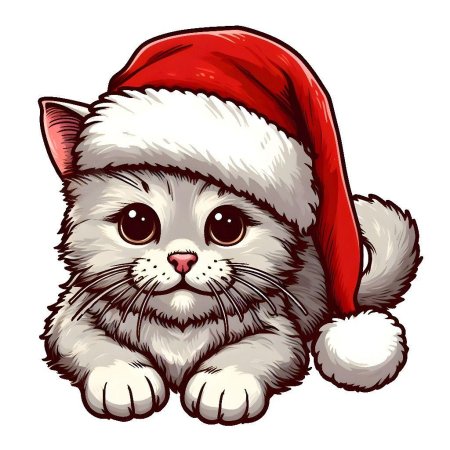 Рисунки новогодних котиков