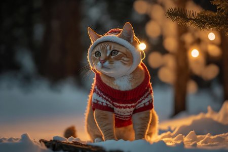 Новогодние обои с котиками