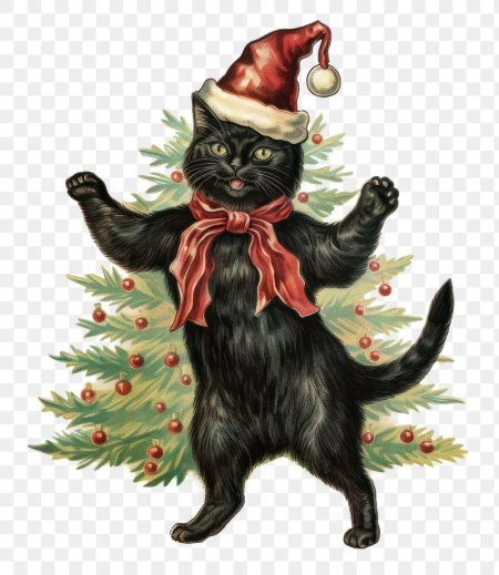 Рождественские открытки с кошками