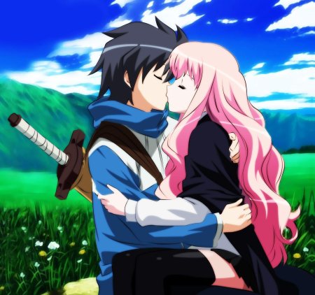 Аниме подручный луизы нулизы поцелуй