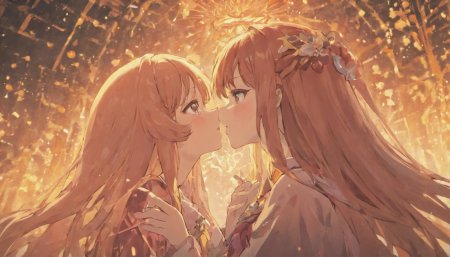 Девушки целуются аниме