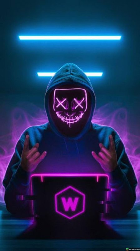 Неоновый человек в маске