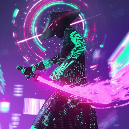 Cyberpunk samurai неон