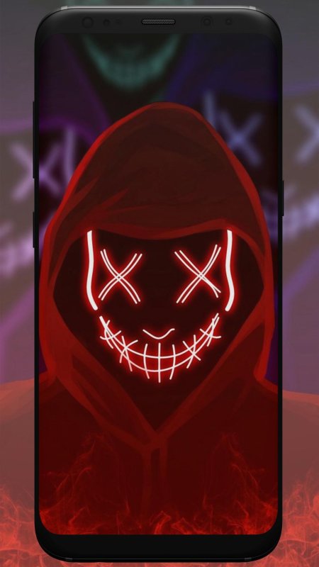 Неоновая маска анонимуса