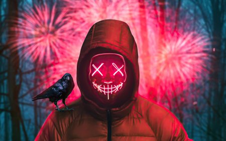 Человек в маске и капюшоне